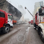 Утренний пожар в заброшенном здании бывшего Cinema City в Астане