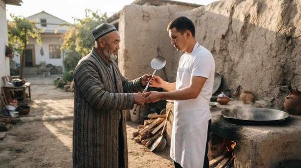Передача шумовки ученику